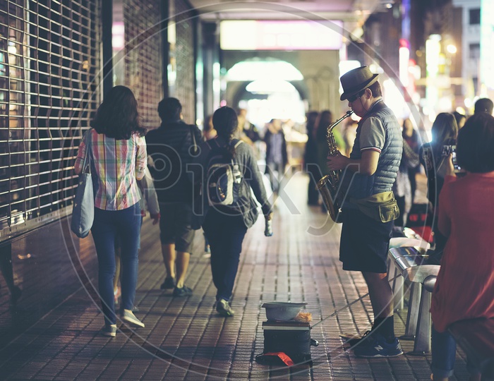 Street Artist Playing Saxophone