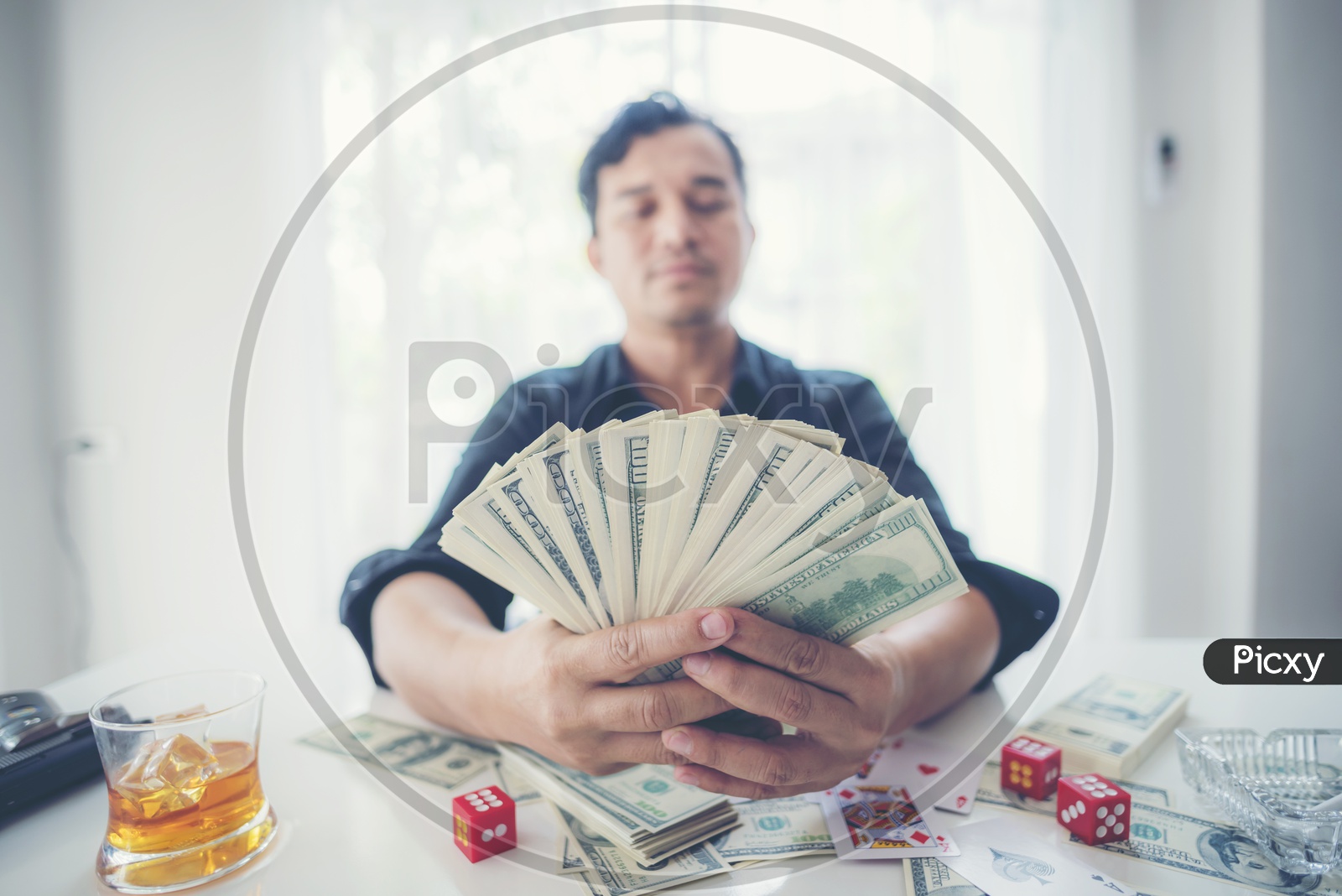 Gambler Losing Money in Gambling  Concept