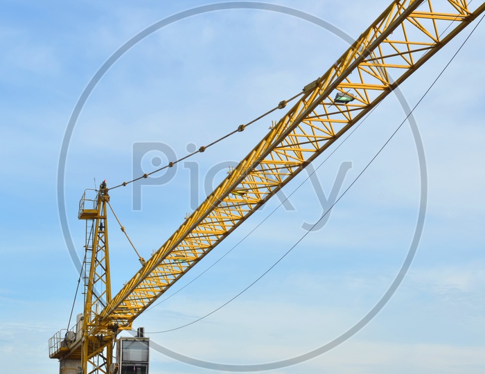 Crane and building working Under  progress At  construction site