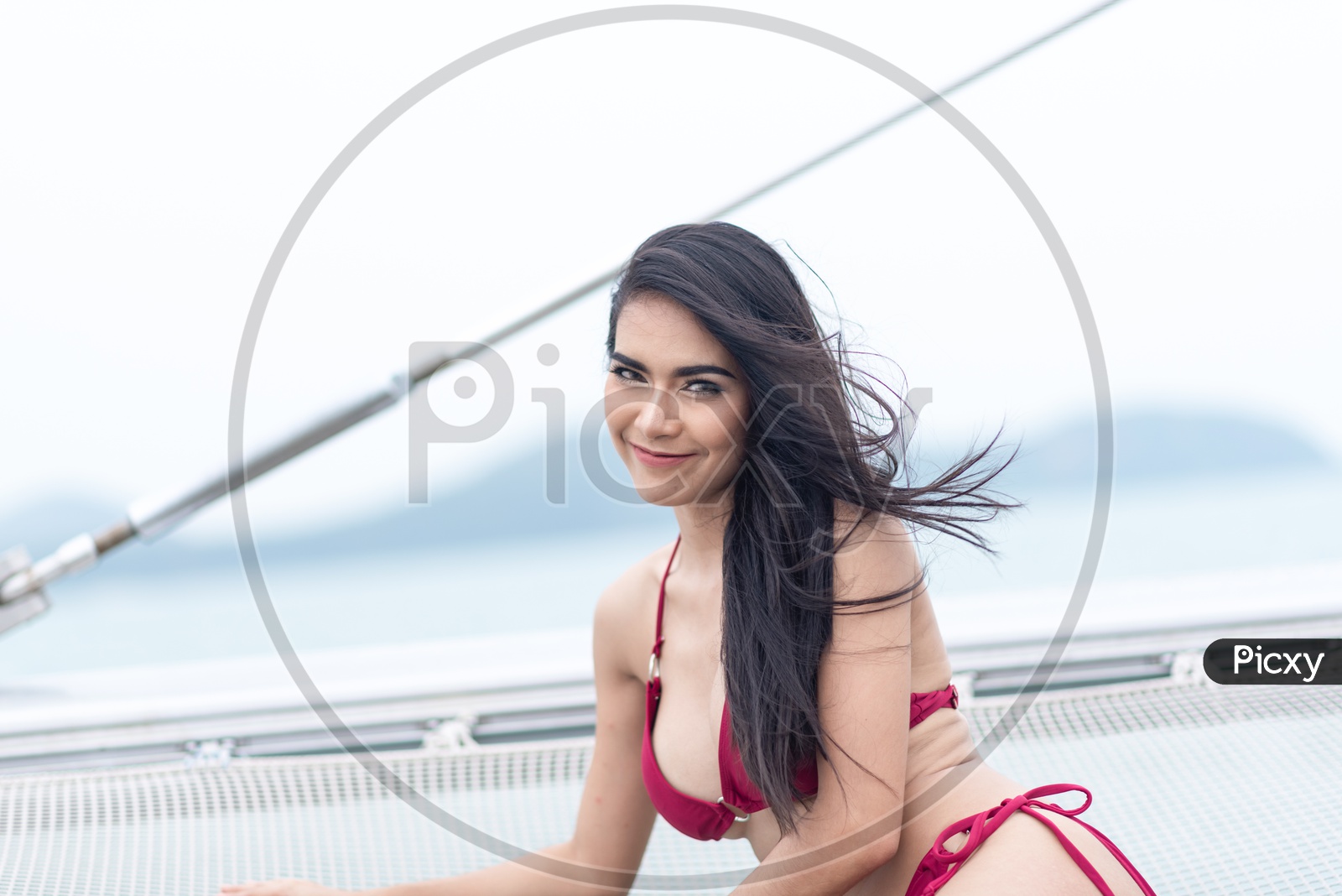 Woman Wearing Bikini on Yacht