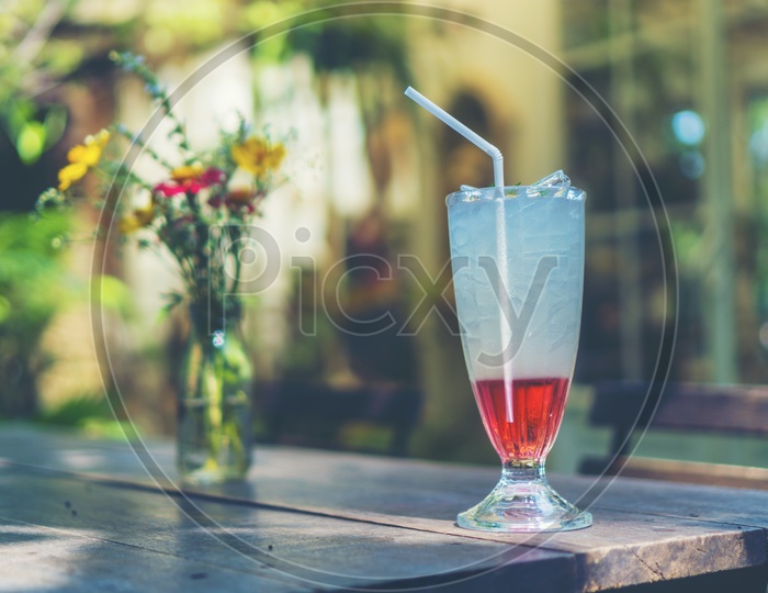 Summer Thirst Quenchers With Lemonades In Glass At a Cafe