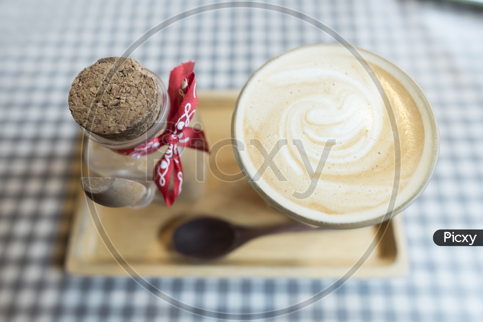 hot coffee latte art with sugar Bottle