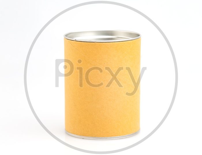 Paper cans isolated on white background