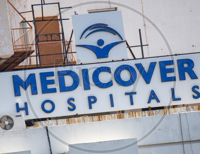 Medicover Hospital Name Board On Hospital Building
