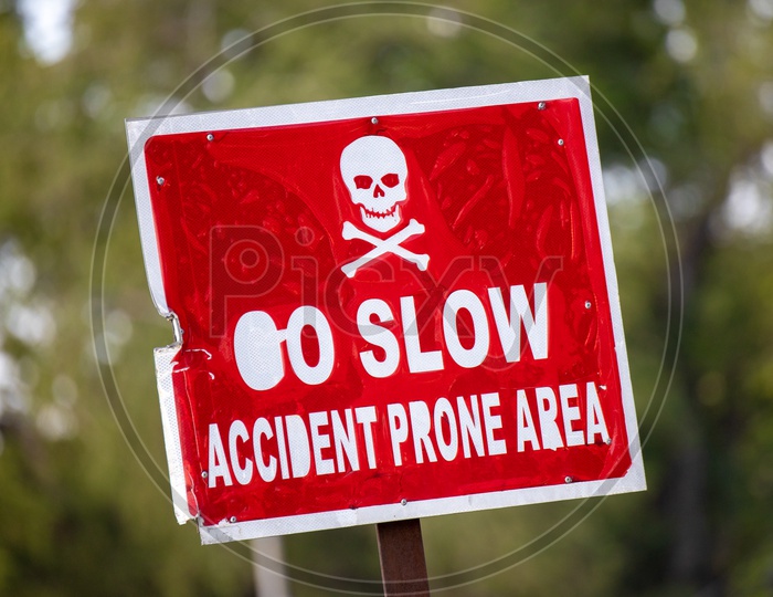 Accident prone Area Danger Sign Board