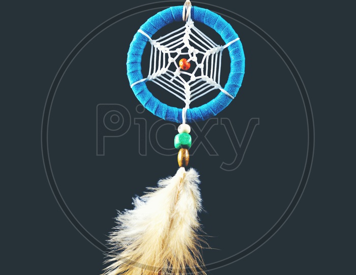 dream catcher isolated on black background