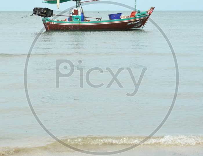 Fishing Boat Or trawler  on Sea  water
