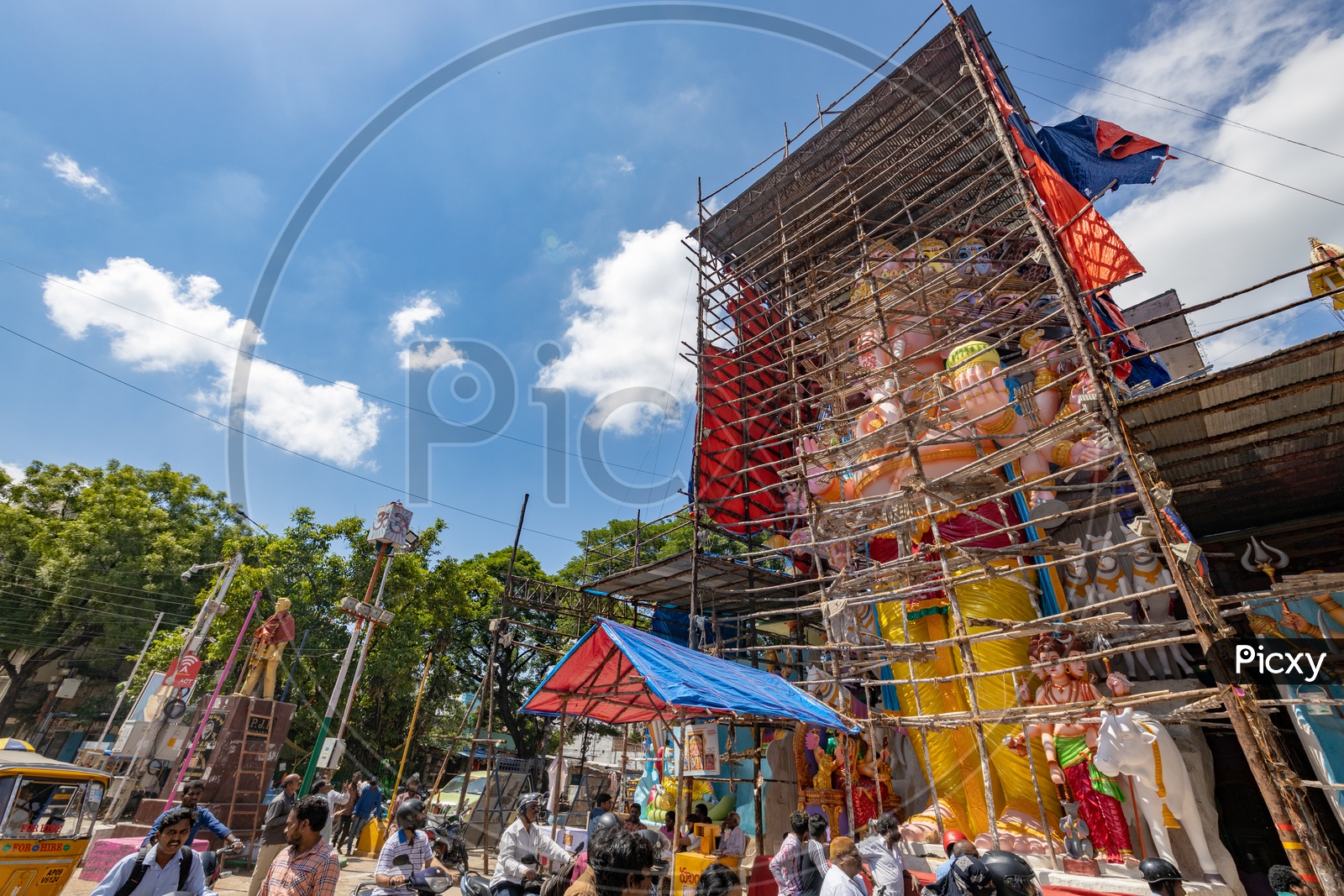 Khairatabad Ganesh Idol in Making 2019 Wide angle View