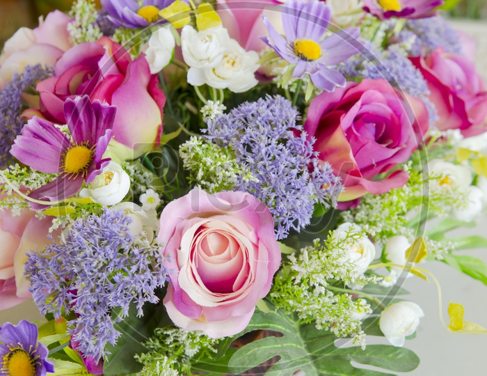 Flowers in a Bouquet  Closeup