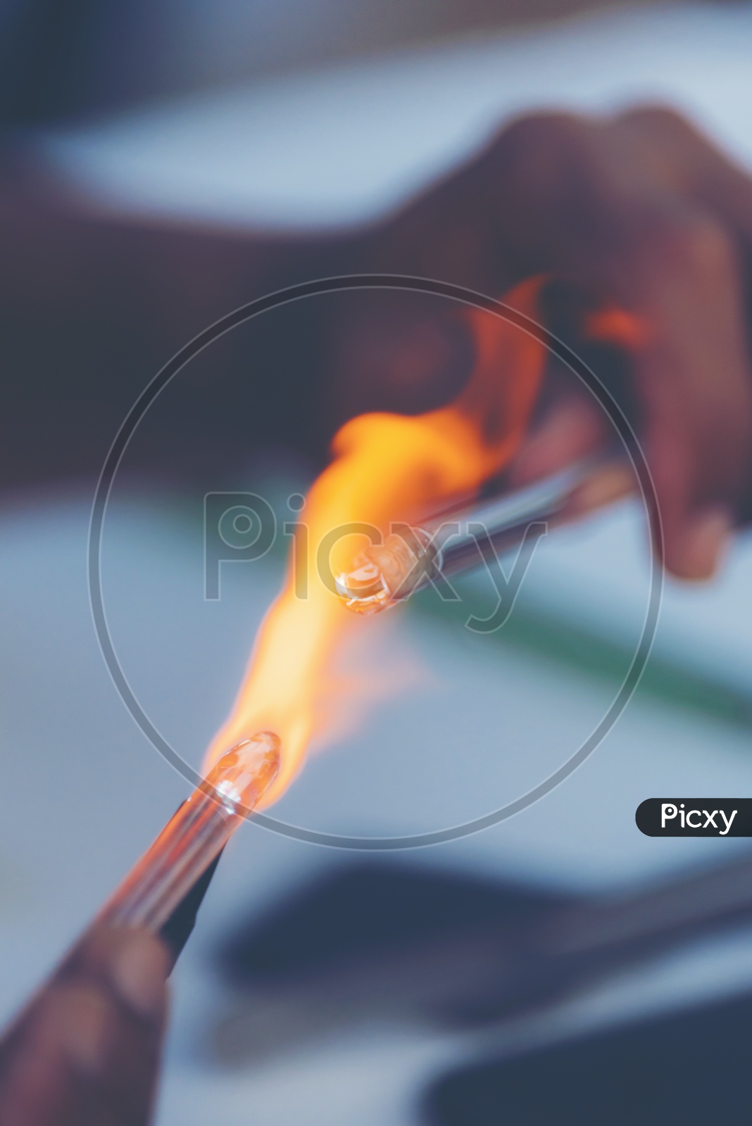 Industry steel, Background peeling of slab, Flakes flame by blowing gas.