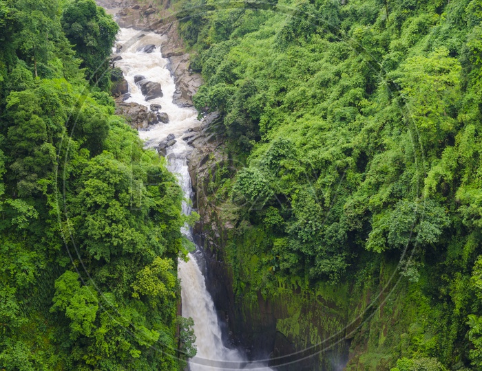 Water Falls in Deep Asian tropical Forest