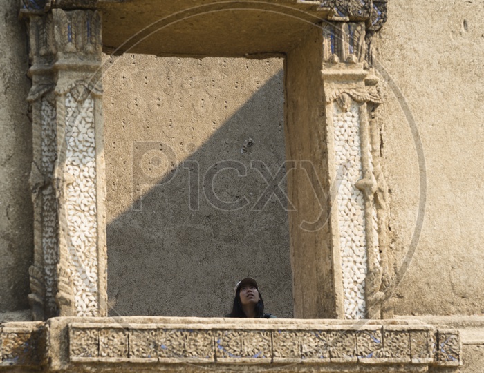 Architecture Of Buddhist Temple With Window