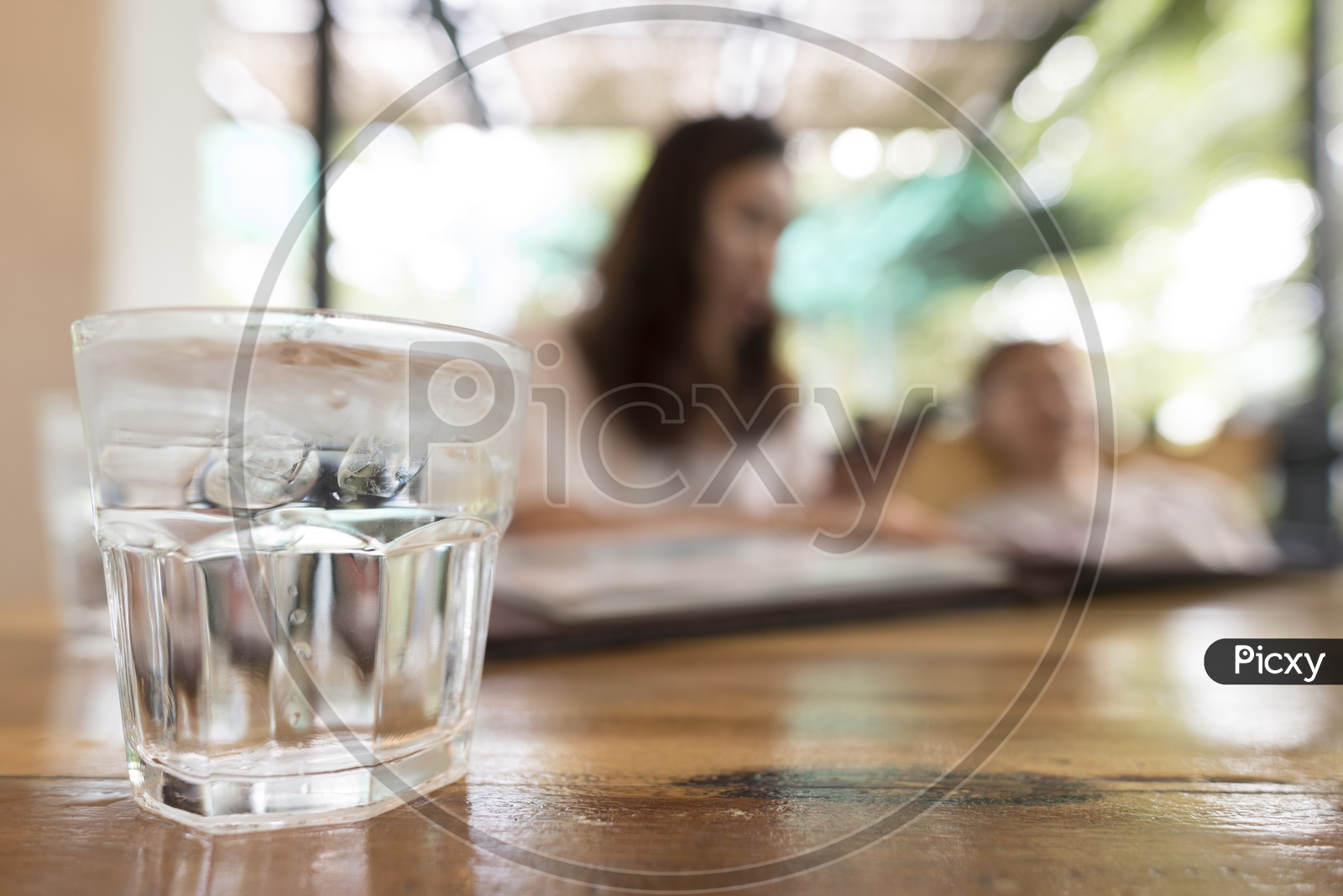 Glass of Water On a Cafe Table