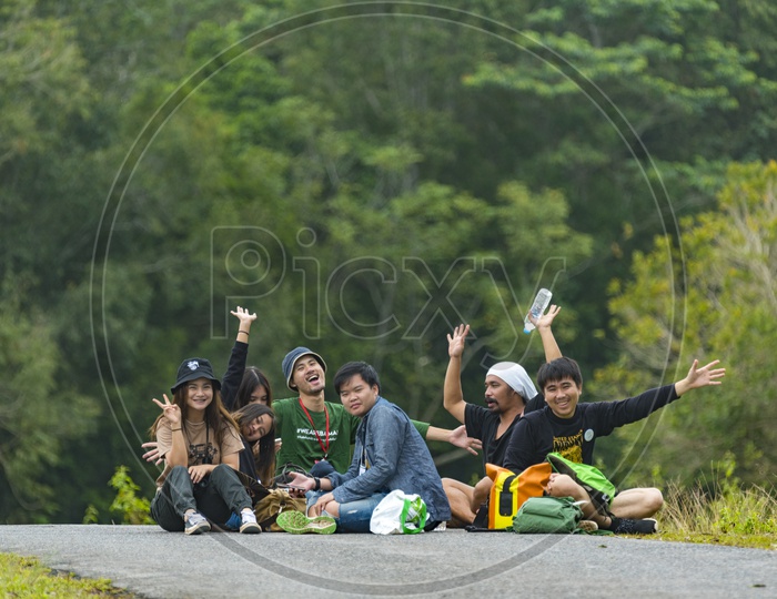 Nature Lovers Or group Of Friends At Khao Yai National Park