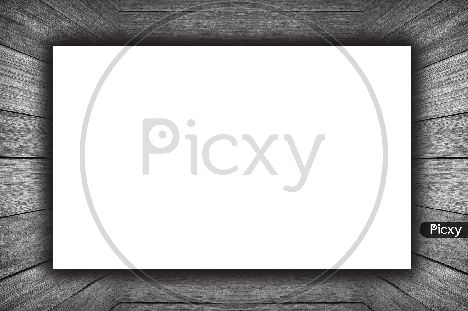 white blank placard background with wood wall
