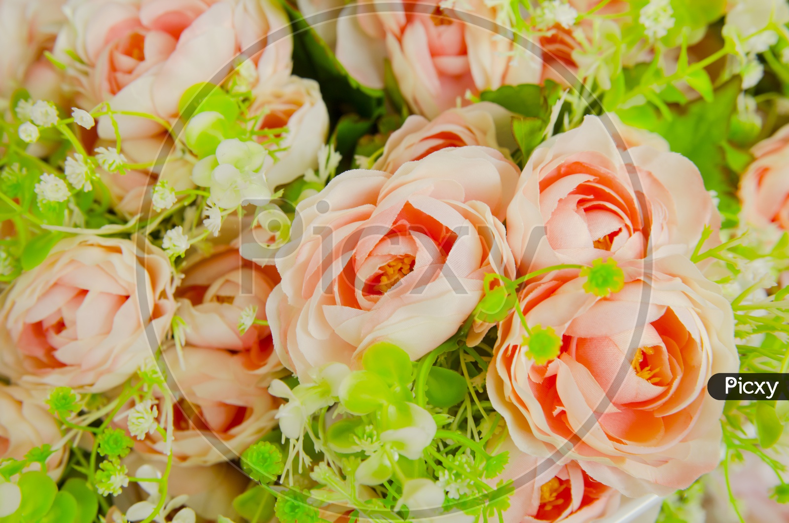 Rose Flowers In a Bouquet Closeup