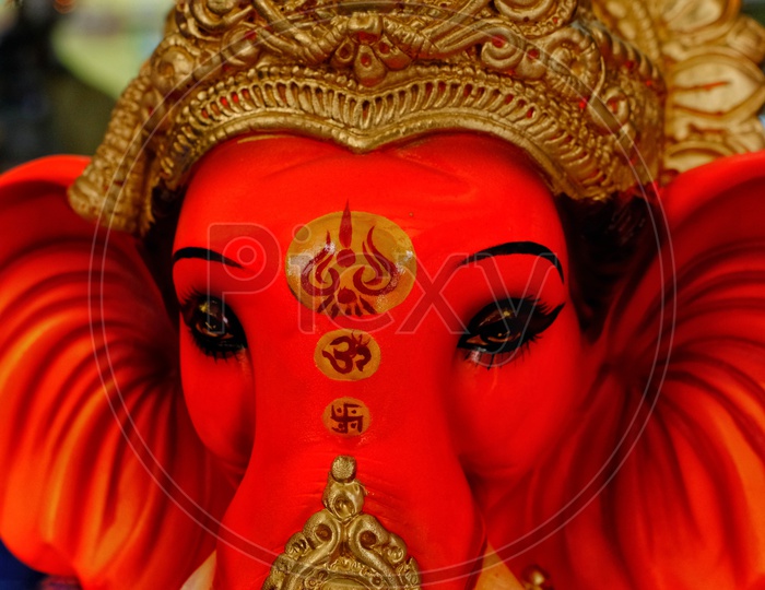 The orange-red Ganesha
