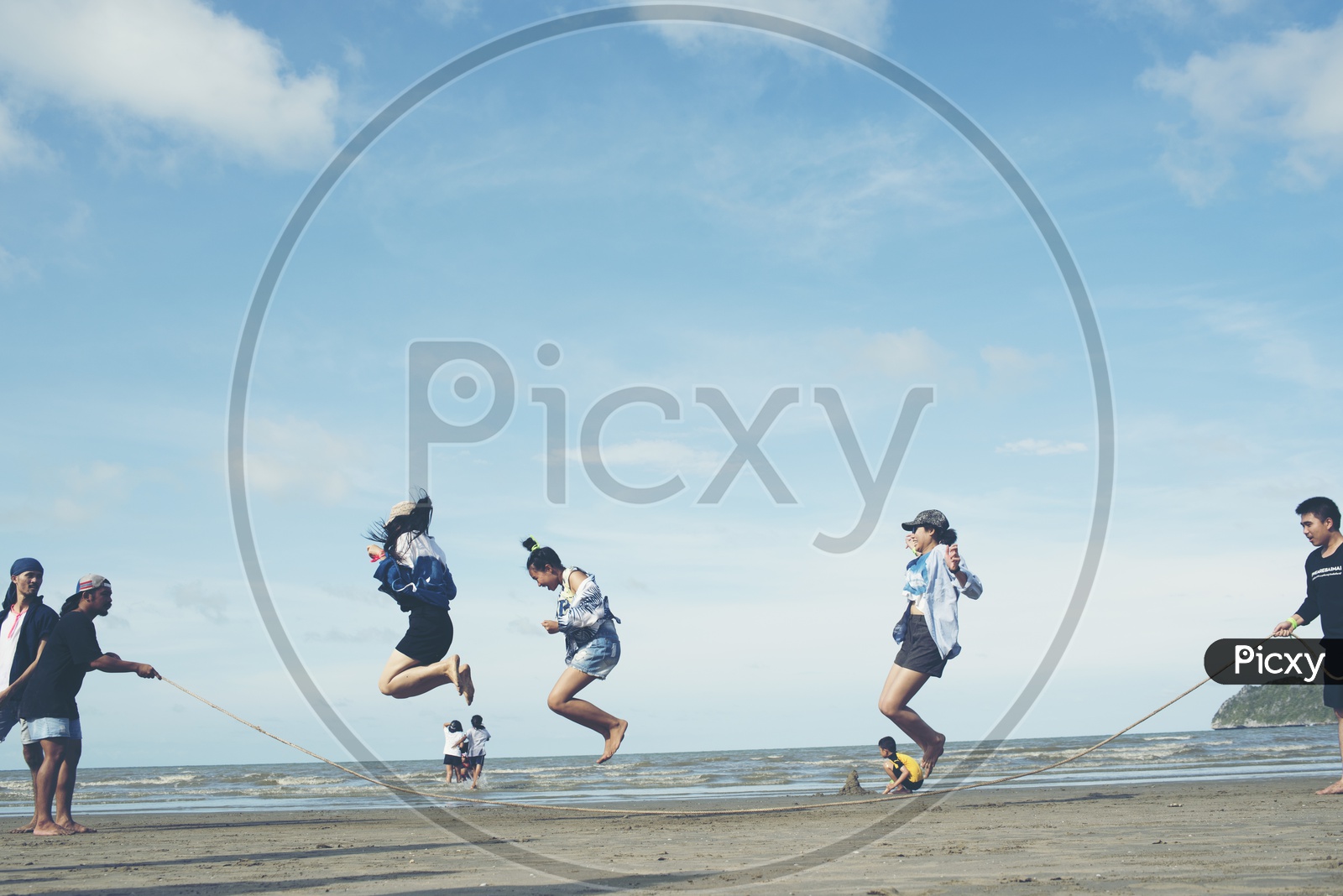 Tourists Playing in Krabi Beach