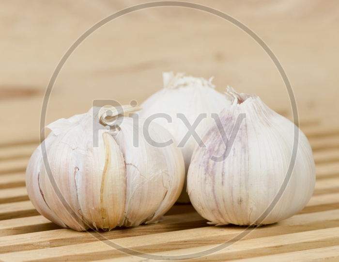 Garlic heads Closeup
