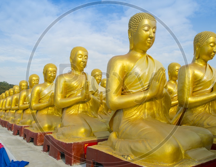 Ancient Buddha Statues At Nakhon Nayok, Thailand
