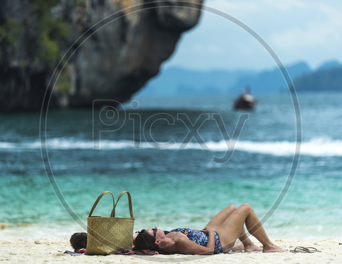 Tourists Chilling in Phuket beach
