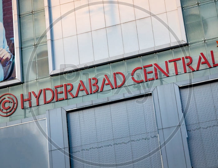 Hyderabad Central  Mall Name on Mall Facade