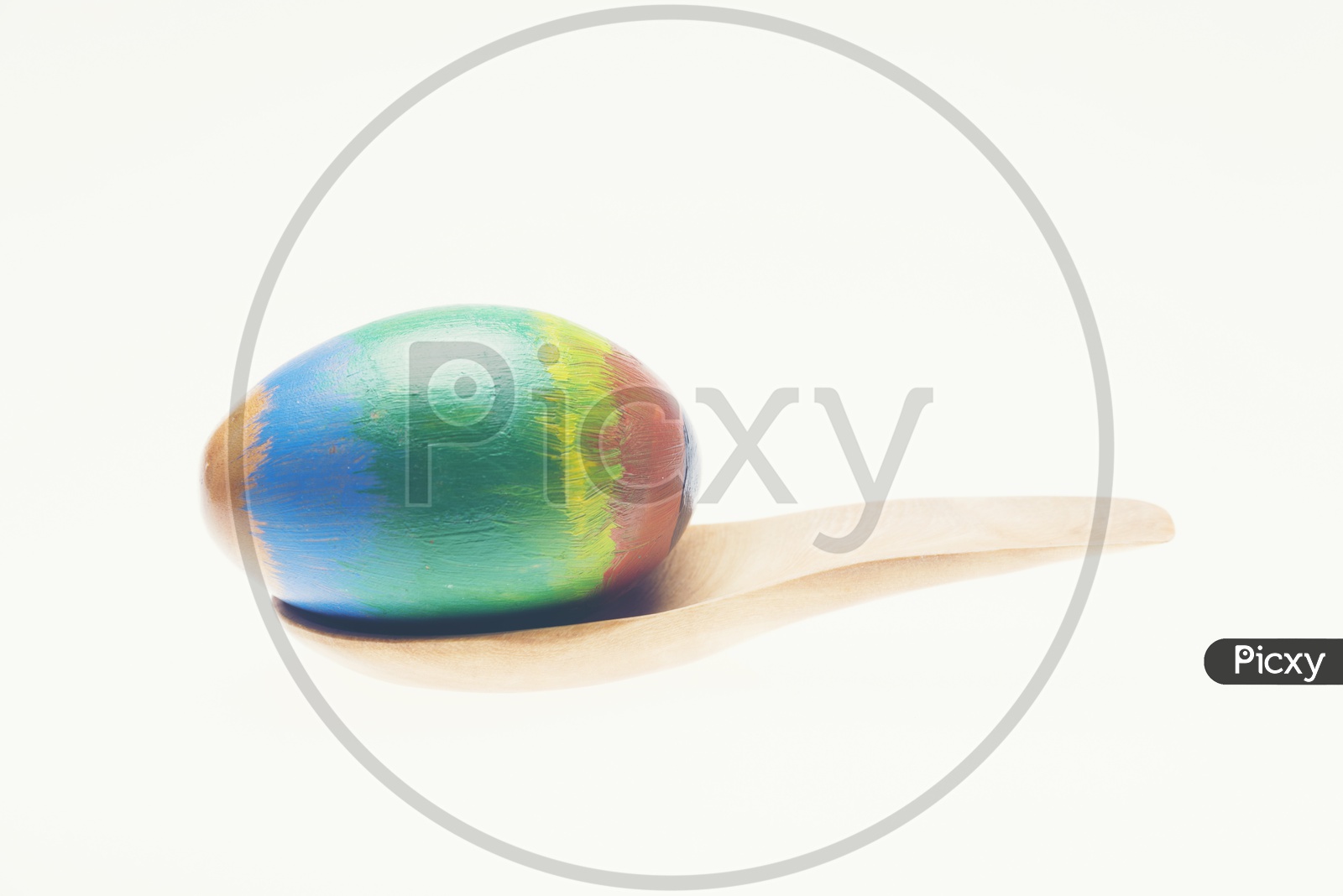 Colorful handmade easter eggs isolated on a white