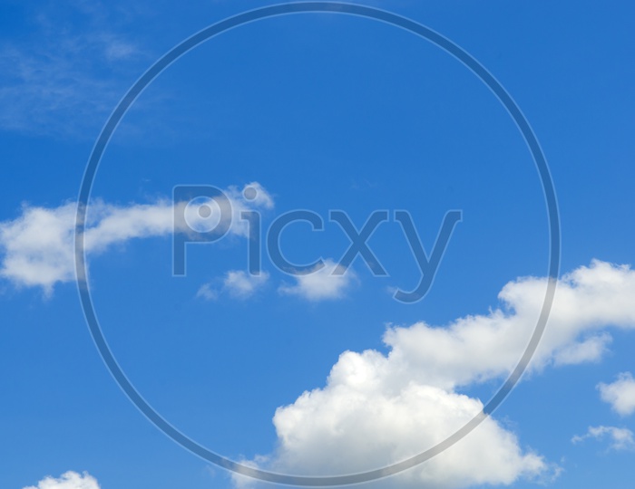 Sky With Cotton Clouds Template Background