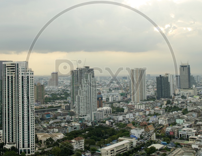 Bangkok City Top Vie With High Rise Buildings