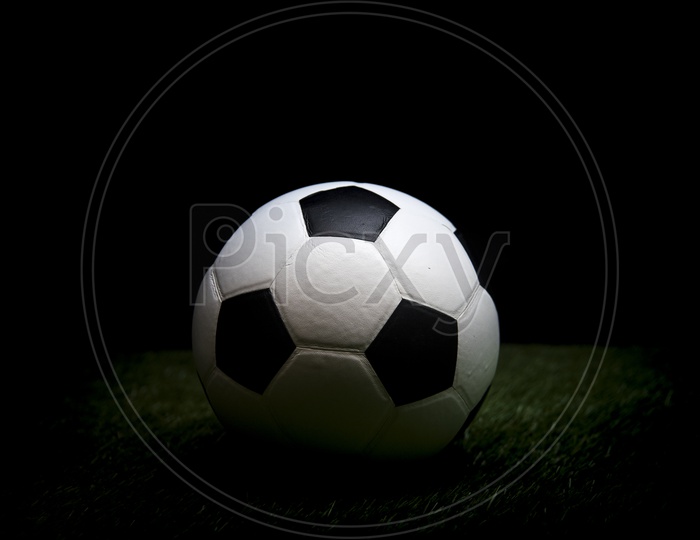 Soccer ball with black background
