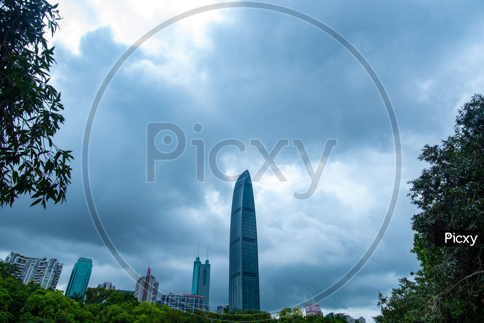 KingKey KK100 Tower or Skyscraper View With Sky and clouds