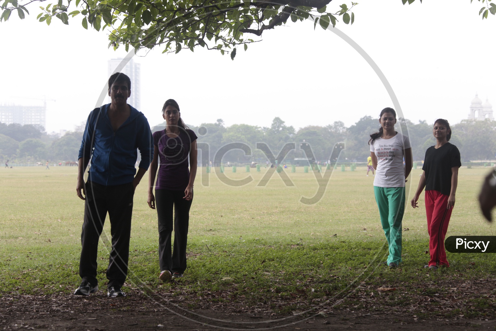 Indian girls wearing running wear going for a jog