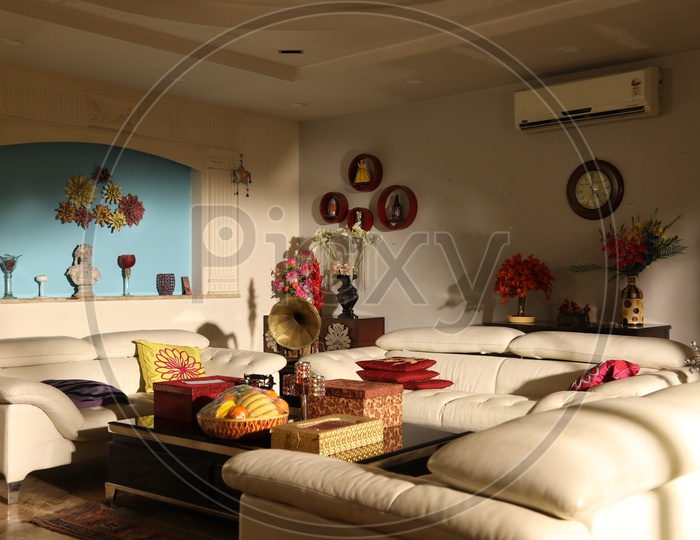 Modern interior design of a living room