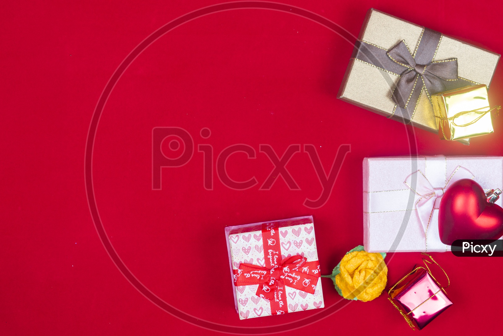 abstract picture for Valentine day With Gift Boxes Background