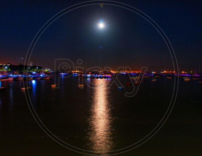Full moon over Arabian sea