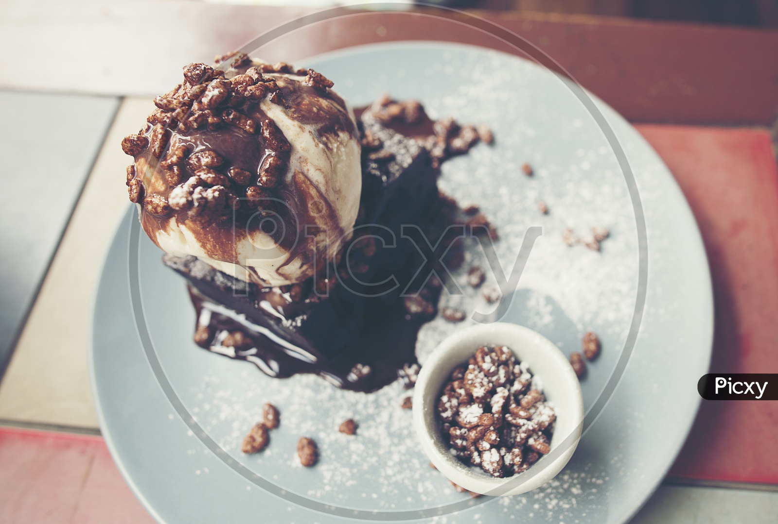 Chocolate Syrup on Ice Cream