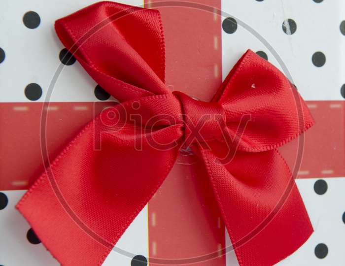 Present for Christmas With red ribbon