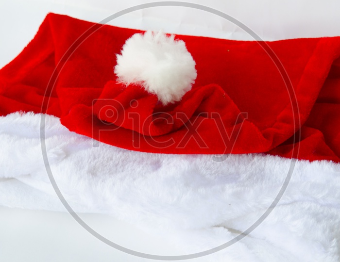 Santa Claus hat For Christmas On an isolated White background