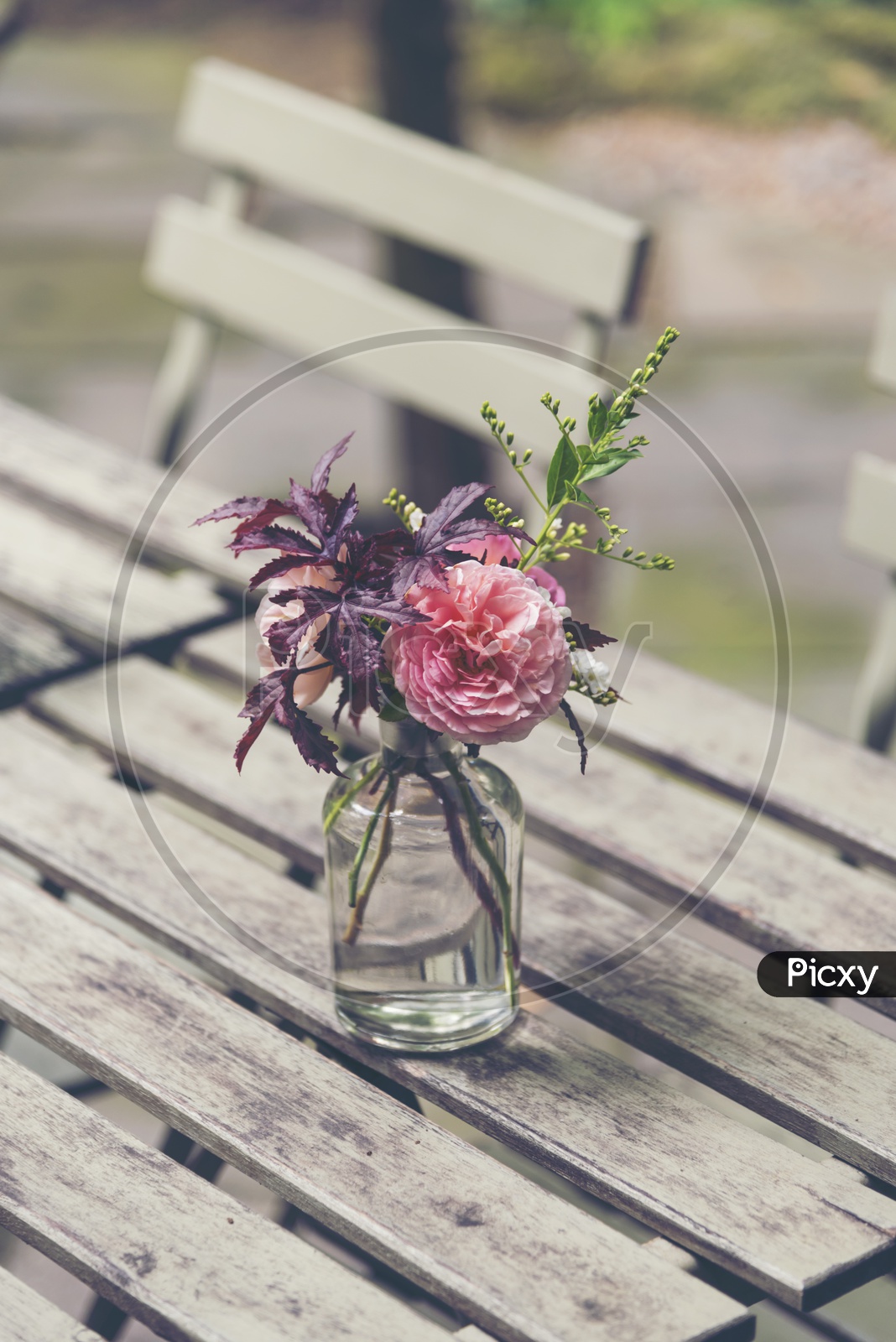Beautiful Flowers In a Vase On an Wooden Table