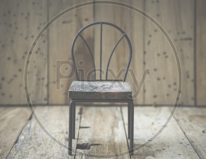 Old Wooden Chair Over Vintage Filter