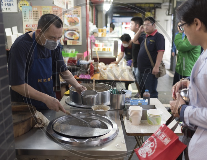 Street Food Stalls in Taipei City