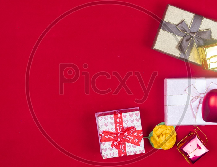 abstract picture for Valentine day With Gift Boxes Background