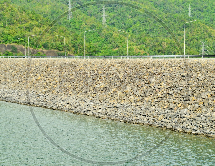 View Of Water Storage in a Dam Or Reservoir
