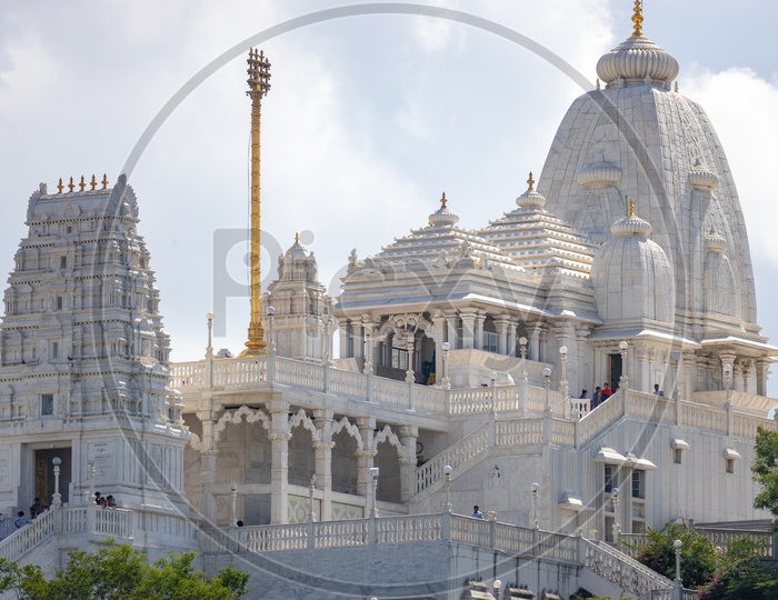 Birla Mandir Temple On Naubath  Pahad  in Hyderabad Closeup