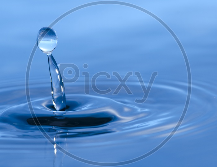 water splash With Droplet Closeup
