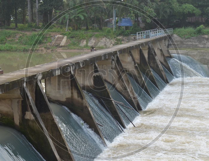 Spillway Dam At a reservoir Controlling The Flow