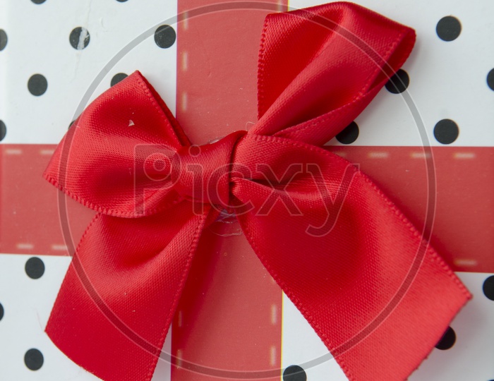 Present for Christmas With red ribbon