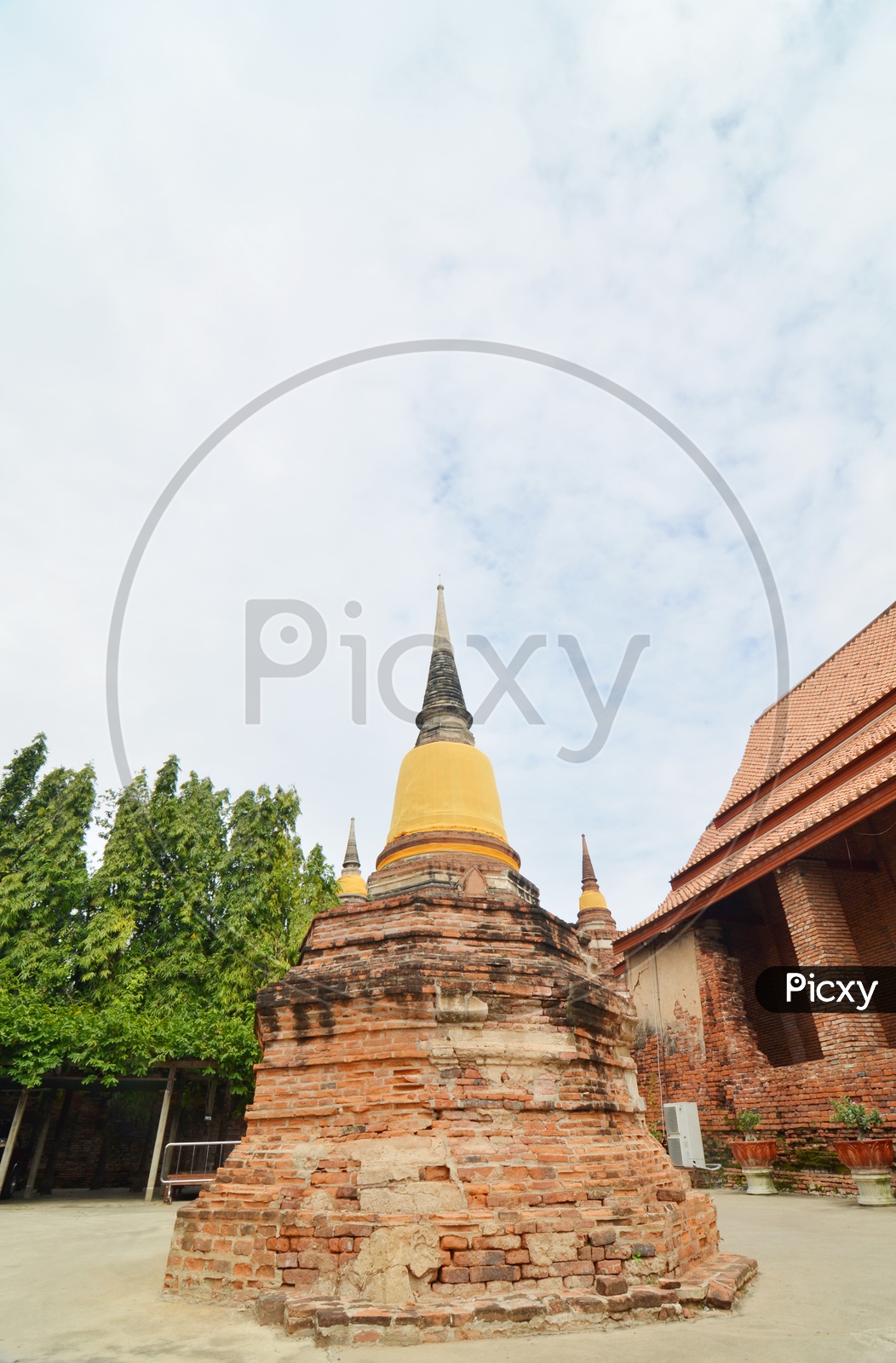 Temple Shrine Of  Wat Yai Chai Mongkhon An Old Buddhist Temple  In  Ayutthaya Province in Thailand