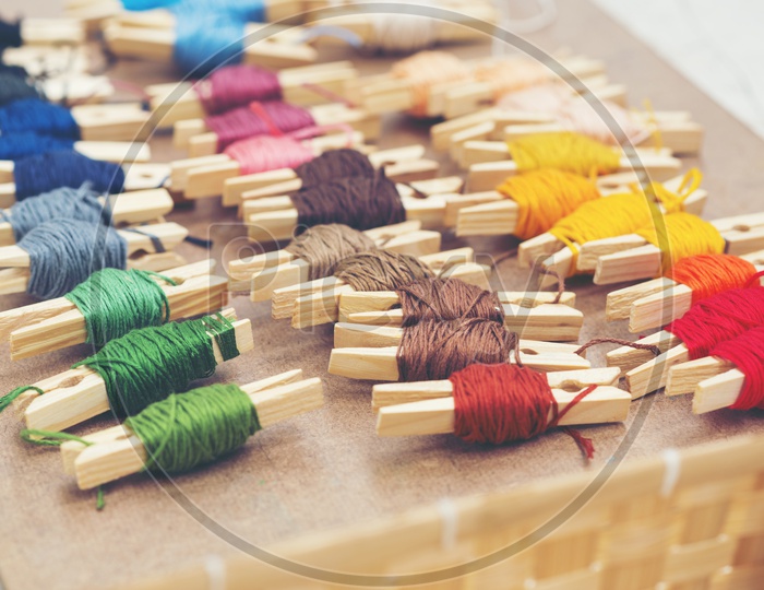 Colorful embroidery thread