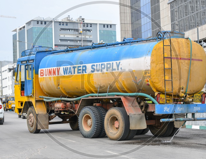 Water Supply Tankers In Hyderabad Roads